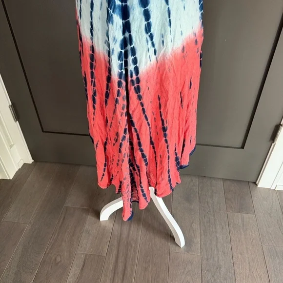 Seven Islands Chic V-Neck Tie-Dye Maxi Dress One Size 100% Rayon - Picture 5 of 7